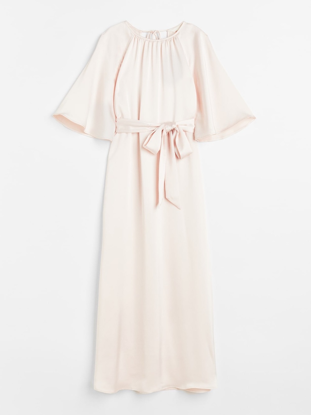 HM baby pink flowy silk dress